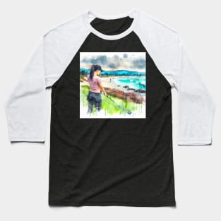 Artistic illustration of a woman golfer Baseball T-Shirt